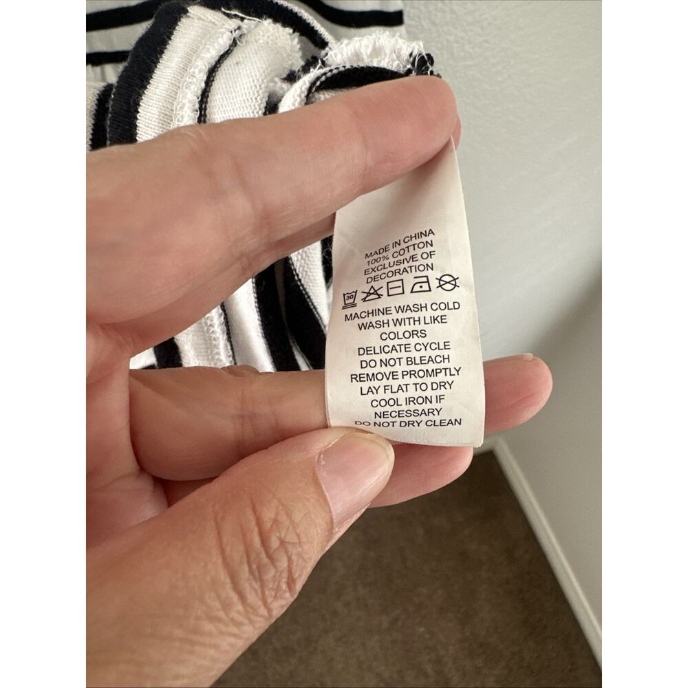 Kate Spade Broome Street Black And White Striped Embroidered Mini Dress Size S - Picture 9 of 13